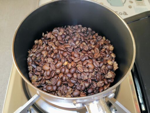 消火時の豆の様子