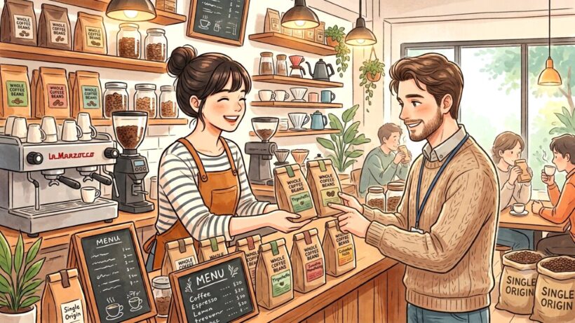 コーヒーの対面販売