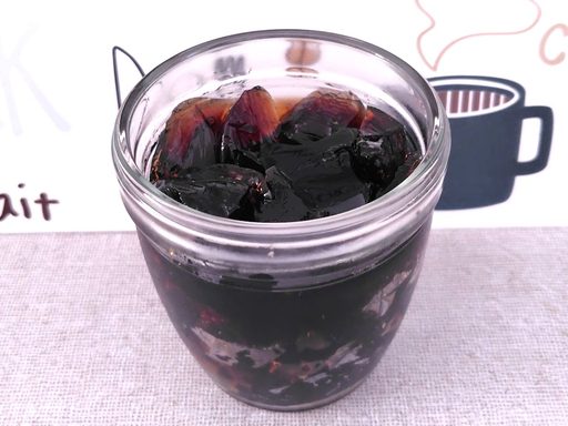 コーヒーゼリーをくずす