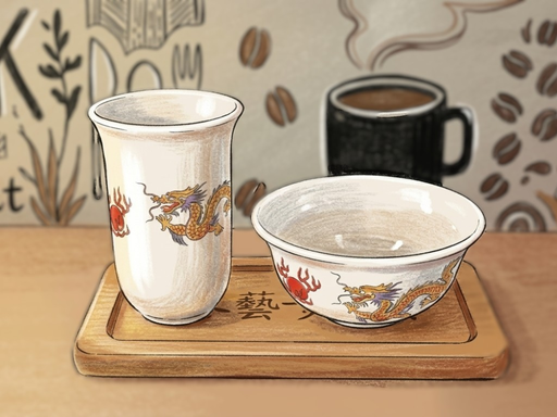 聞香杯と茶杯イラスト